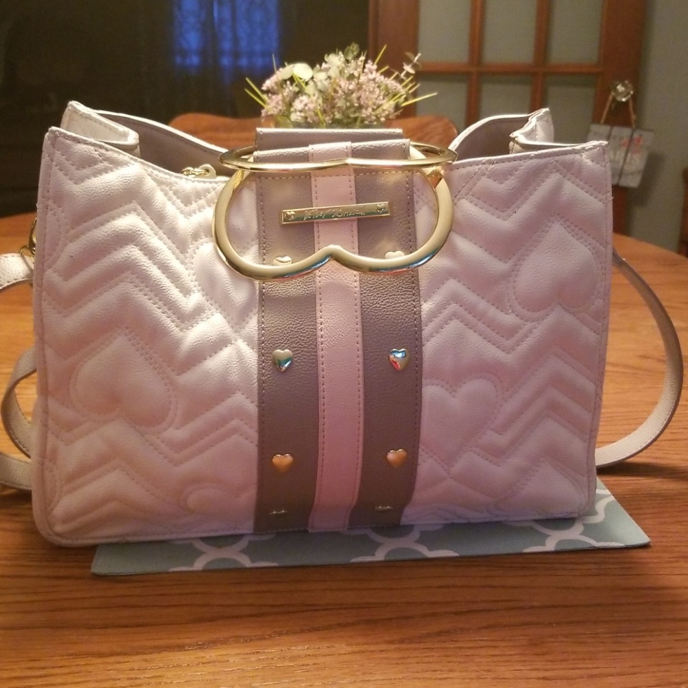 Betsey Johnson heart handle satchel